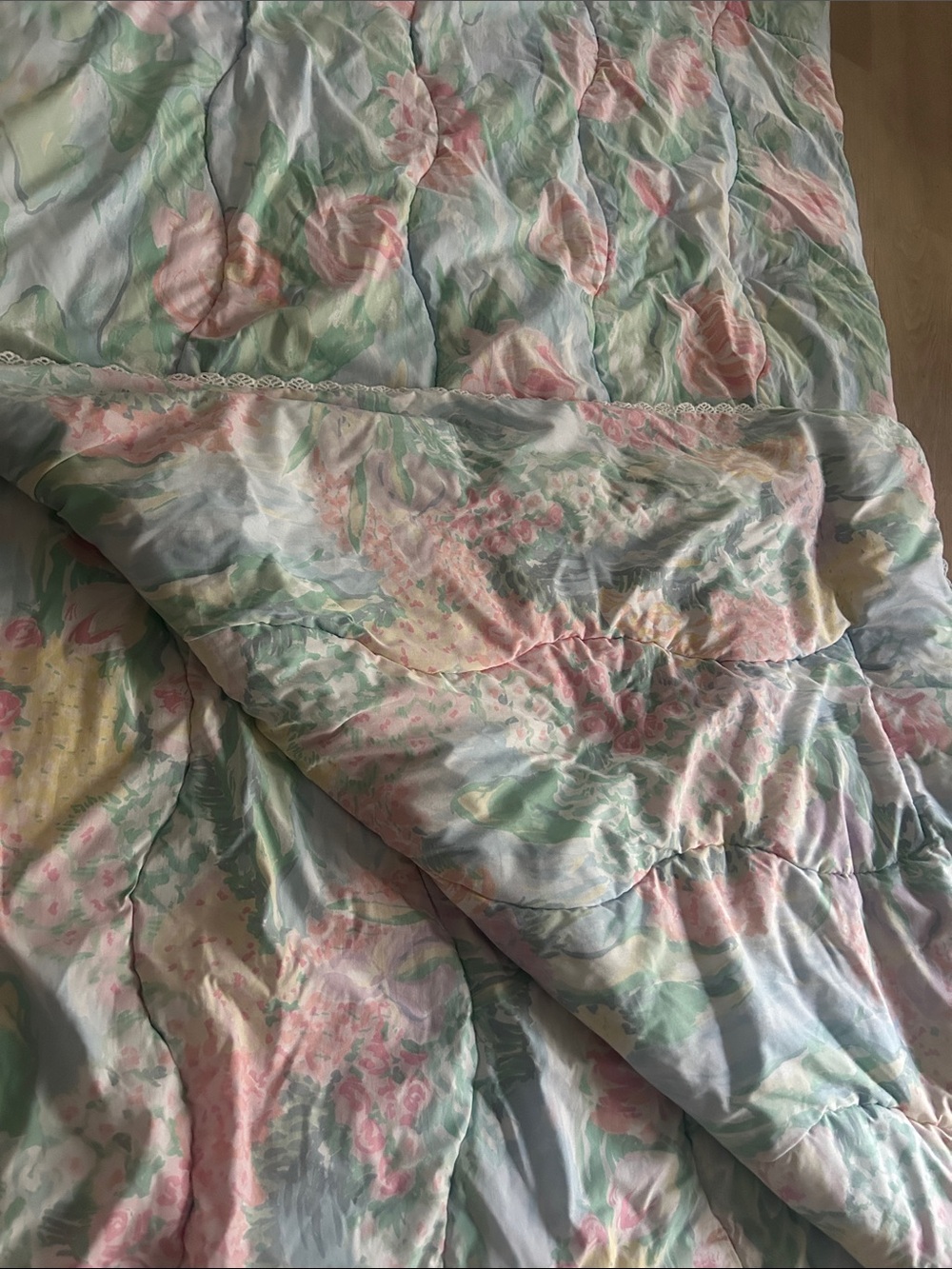 🪻Vintage Martex Atelier Monet Water Lilies Comforter reversible F/Q  Comforter